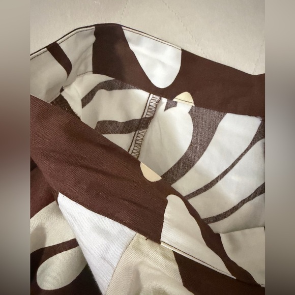 White House Black Market Brown and Cream A-Line Skirt - Picture 2 of 7